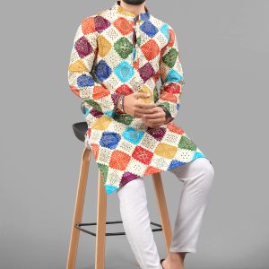 Men's Printed Navrangi Kurta