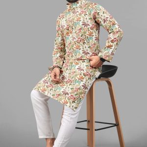 Men's Floral Printed Kurta